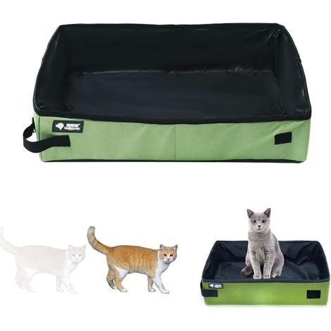 MINKUROW Lettiera per Gatti Pieghevole, Lettiera per Gatti Portatile, Lettiera per Animali Domestici Impermeabile Pieghevole Portatile Facile da Pulire Cassetta per Lettiera per Gatti (1/5)
