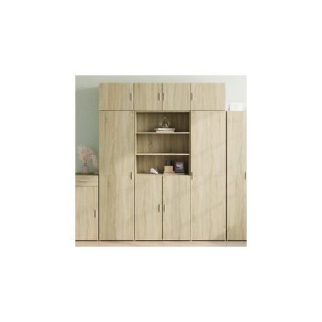 Buffet haut chêne sonoma 80x42,5x185 bois d'ingénierie (1/5)