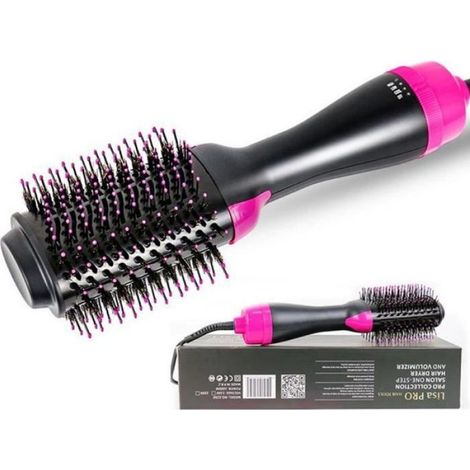Brosse Sèche-Cheveux - 1000 W - 3 Niveaux Température - Technologie Ionique - Pour Cheveux Humides ou Secs - 1 Pièce (1/4)