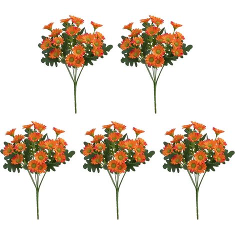 Bouquets de chrysanthèmes artificiels, résistants aux UV, fleurs d'automne, plantes artificielles réalistes pour terrasse, véranda, jardinière, vase, intérieur (1/5)