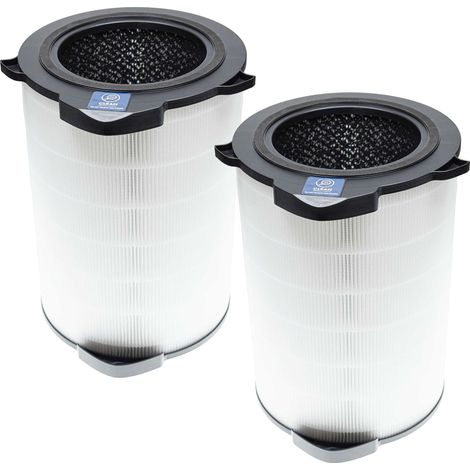 vhbw 2x Luftilter kompatibel mit AEG AX9, AX91-604DG, AX91-604GY  für AX9 600 CADR Luftreiniger - Kombifilter HEPA (H13) + Aktivkohle (1/4)