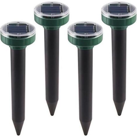Répulsif de serpent à ultrasons solaire extérieur 4pcs répulsif de souris-nouveau style avec lumière LED (1/4)