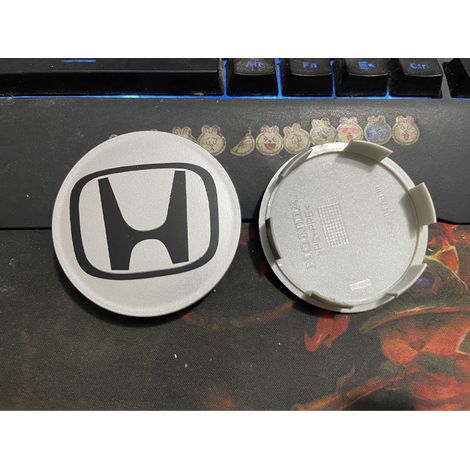 69-mm-Radnabenkappe, kompatibel mit Honda Accord, Odyssey, CR-V, Civic, UR-V, Crosstour, Avantancier, Fit, City, Freed – Felgenmitte, ABS-Radzubehör, 4-teiliges Set – Silber- und Schwarzlack
