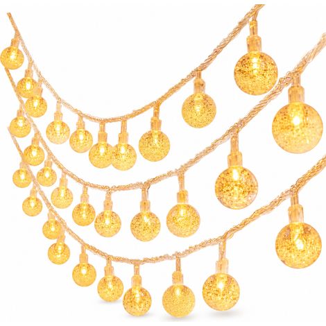 Guirlande Lumineuse LED Solaire à Boules, Blanc Chaud, 200 LED, Étanchéité IP67, Jardin, Balcon et Fêtes (1/5)