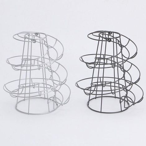 Distributeur d'œufs en spirale, porte-œufs en acier inoxydable design torsadé, support de rangement pour environ 30 à 36 œufs, noir (1/5)