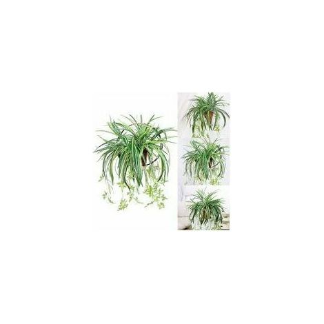 Plante de chlorophytum artificielle suspendue lierre artificiel réaliste feuilles vertes tenture murale pour la maison jardin bureau porche décor de mariage (1/5)