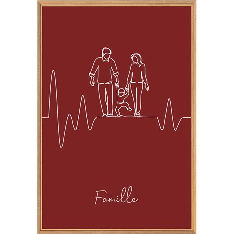 Tableau mural encadré battement famille 65x97 cm - Tableau Mural Décoratif - Image Encadrée Imprimée en HD - Impression 65x97 cm sur Fibres de Bois FSC - Finition Mate - Fabriqué en France (1/5)