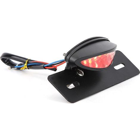 Motorrad-Rücklicht Universal Retro LED Brems- Kennzeichenbeleuchtung Blinker (rot)