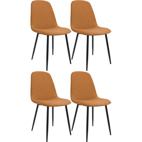 4er Set Esszimmerstuhl Maryam orange Stoff