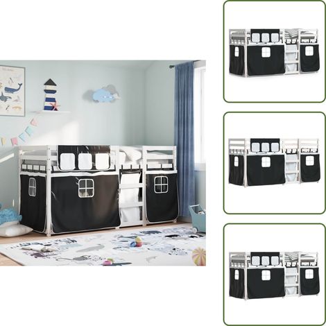 The Living Store Lit superposé sans matelas 90x200 cm bois de pin massif - Lit Superpose - Lit Enfant - Lit Design - Meuble Enfant - Chambre Enfant