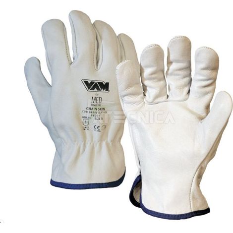 Guanti in Pelle Fiore Bovina Modello Driver Bianco 9