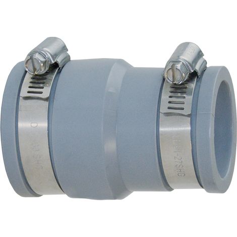 First Plast – Raccord d'évacuation PVC droit multi-matériaux Ø50/58 réduit Ø30/38 – Connexion flexible pour plomberie – Adaptation entre tuyaux (1/2)