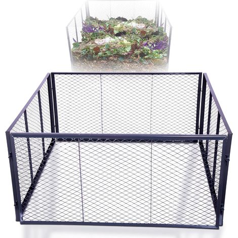 Novatool 2X Composteur de jardin en métal 500L + 1000L, avec système de branchement extensible, composteur en métal avec revêtement en poudre