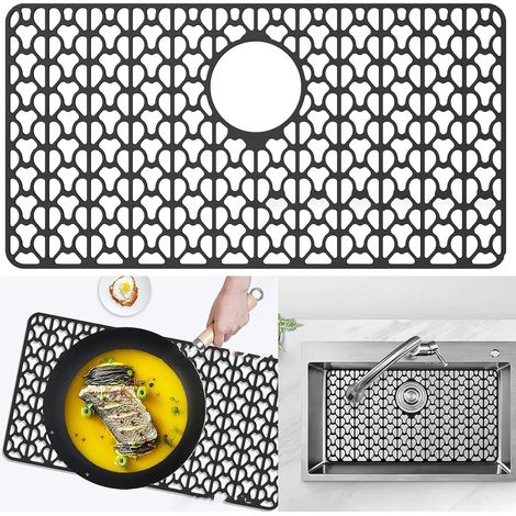 Tapis Evier Cuisine, 66 x 35 cm Tapis d'évier en Silicone Pliables Antidérapants, Protege évier de Cuisine, Protege Evier Cuisine pour Vaisselle (1/3)