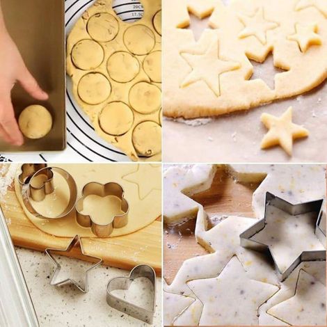 Emporte Piece rie, Lot de 24 Mini Forme Géométrique Biscuit, Emporte-pièces en Acier Inoxydable pour 24 Pièces Argentées DECOUPOIR (1/5)