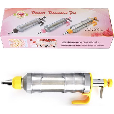 Pistolet à crème manuel pour décoration pâtisserie, ensemble de pistolet à biscuits pour fabrication DIY d’ustensiles de cuisson