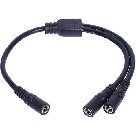 Câble d'extension d'alimentation DC5521 femelle vers 2 femelles pour appareils électroniques (1/4)