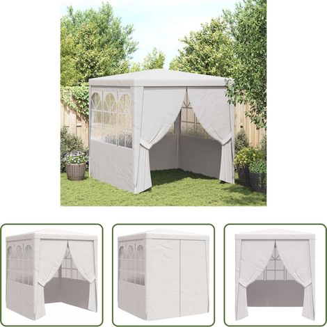 vidaXL Chapiteau de jardin - Tente de réception avec parois latérales 2x2 m Blanc 90 g/m² (1/5)