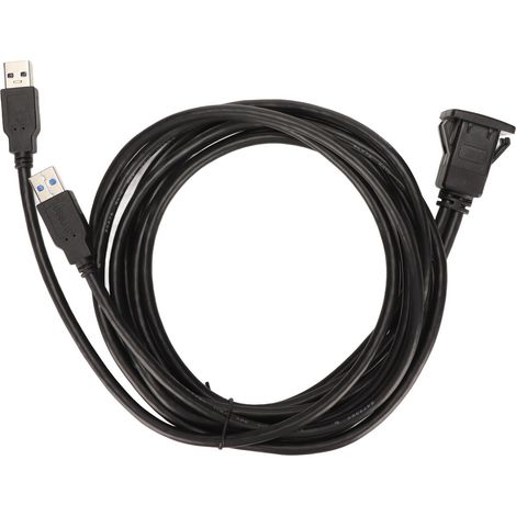 Prise USB3.0 double encastrable 2 ports 6,6 pieds, transfert 5Gbps, montage sur tableau de bord, branchement simple, câble pour voiture et bateau. (1/5)