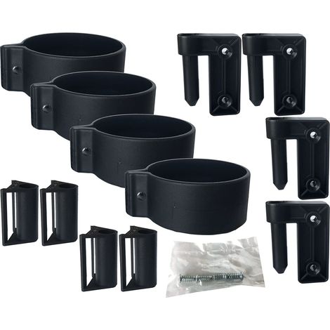 camar Paneelsystem Modesty für Tischfüße 60mm, Schreibtisch Zubehör für Rückwände - Sichtschutz, Kunststoff schwarz 4 Stück (1/5)