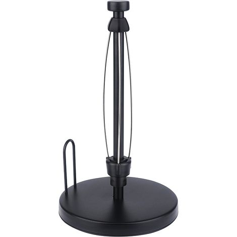 Support Pour Essuie-Tout - Acier Inoxydable - Base Poids Lourd avec Semelle Anti-Dérapante - Mécanisme à Cliquet pour Déchirure d'Une Main - Hauteur 28,6 cm - Noir (1/5)