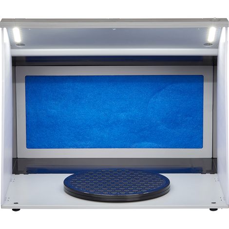 Tragbare Airbrush-Spritzkabine von Mophorn Hobby-Lackierset mit 4 LED-Leuchten Doppelte Abluftventilatoren, Drehteller und 6 Fuß langer Verlängerungsschlauch Perfekt für Modelle