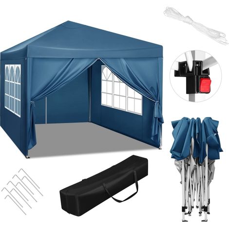 Woltu – Tonnelle de jardin 3x3m – Auvent pliable imperméable – Protection UV 50+ – Hauteur réglable 250/254/258 cm – Idéal pour événements extérieurs