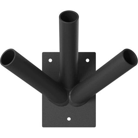 Support de mât de drapeau noir, 10,5 x 7,5 x 0,2 cm, acier. (1/5)