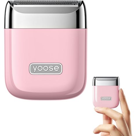 Rasoir électrique Yoose pour femmes,tondeuse corps et maillot en alliage IPX7，USB-C,sabot de rasage,modes de rasage multiples，Rose