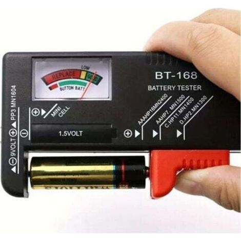 AA/AAA/C/D/9V/1.5V batteries, universal button cell battery, color-coded, indicator, voltage tester, checker (1/4)