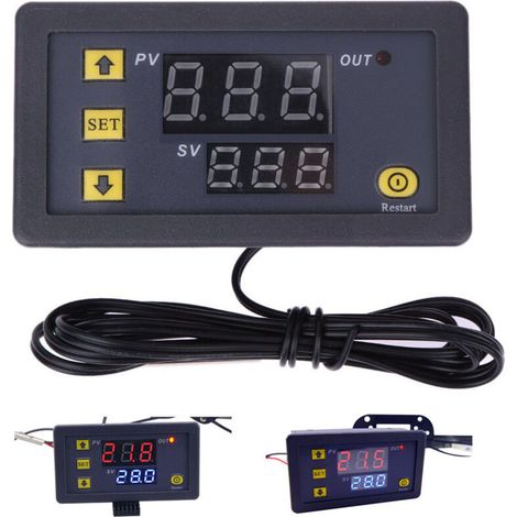 Thermostat numérique LCD 12 V 20 A W3230 avec alarme haute température (1/5)