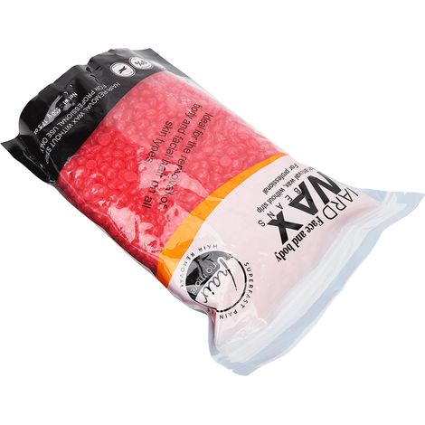 Perles de cire rose (500 g), particules de cire dure, outil d'épilation unisexe. (1/5)