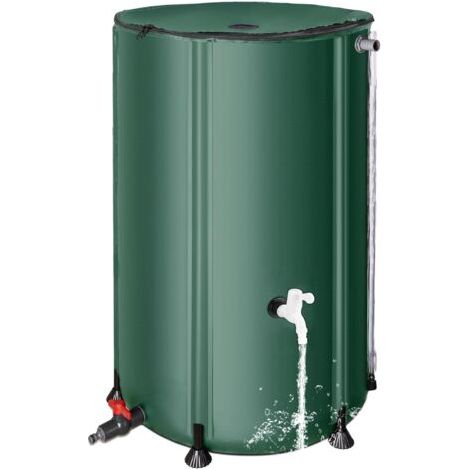 Récupérateur d'eau de pluie 100 litres – Système pliable avec filtre et robinets – Construction en fibre de verre renforcée – Anti-fuite (1/4)