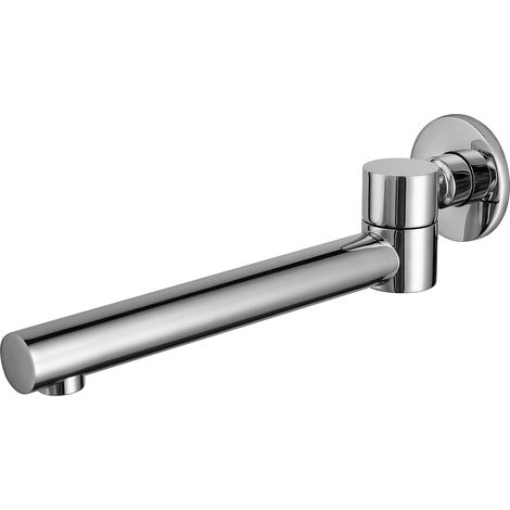 Wall-mounted brass faucet with rotating spout, suitable for bathrooms and bathtubs (chrome plated).
