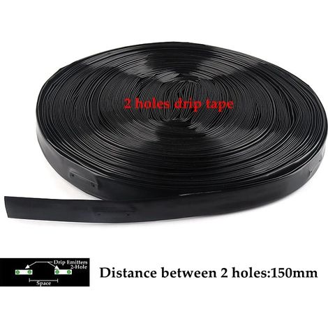 (Espacement 15 cm - 16 mm - 100 m) Système de micro-irrigation goutte à goutte à 2 trous de 16 mm, espacement de 0,2 mm, épaisseur sous film, pour serres et exploitations agricoles. Tuyau d'arrosage. (1/5)