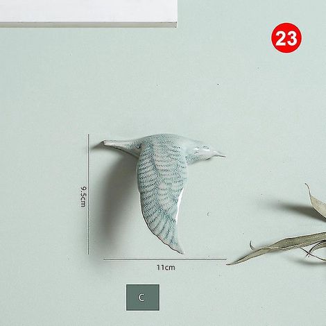 3D-Wanddekorationen aus Keramik in Vogelform – 23-teilig
