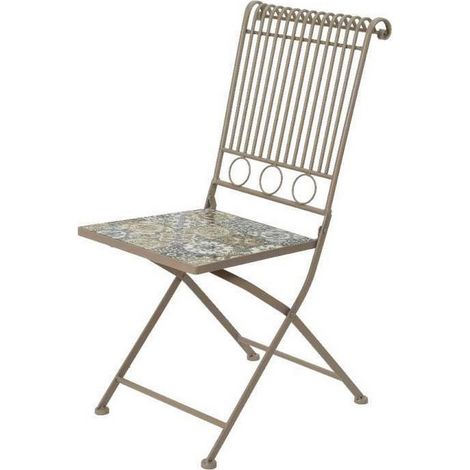 Chaise Pliante Toulouse Décor Mosaïque 45X38X90Cm (1/4)