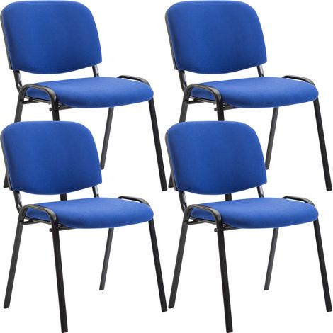 Lot de 4 chaises visiteur Ken en tissu Bleu (1/3)