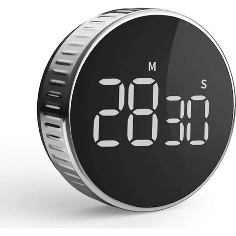 Minuterie numérique de cuisine avec support magnétique, écran LCD, minuterie de cuisine, idéale pour cuisiner, cuire, étudier, etc. (1/5)