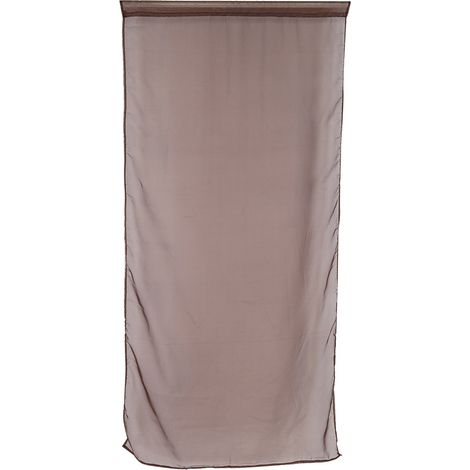 Rideau voilage pour fenêtre de chambre ou balcon (couleur café foncé) (1/5)