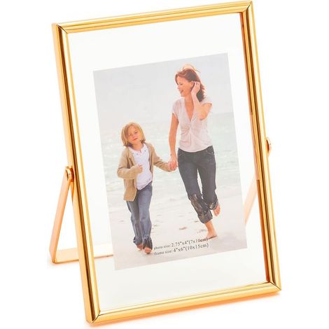 Cadre photo vertical flottant, cadre photo de table, badge porte-jarretelles, décoration de menu/mariage, fête, cérémonie, or rose (1/5)