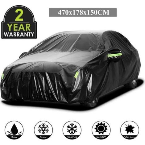 Housse Protection Auto Extérieure - - Sedan 470x178x150CM - Étanche - Anti-UV - Noir (1/4)