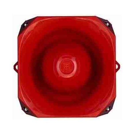 7041134FUL-0020X - SIRÈNE MIDI ROUGE ASSERTA 110DB 9-60VDC
