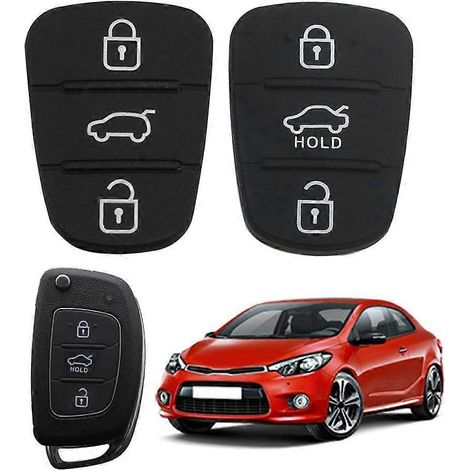 2 pièces de coques de clé de voiture à télécommande 3 boutons avec boutons en caoutchouc pour Venga-HOLD- (1/4)
