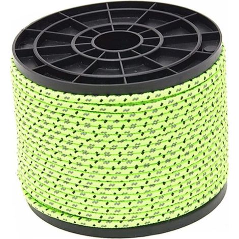 Corde de tente de camping en plein air de 50 m, corde fixe réfléchissante coupe-vent pour tente de plage 4 mm (1/5)