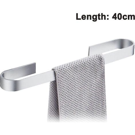 Sèche-serviette mural sans perçage 40/50 cm, porte-serviettes de bain pour salle de bain et cuisine, fixation facile, sans serviettes incluses, barre en acier inoxydable (1/3)