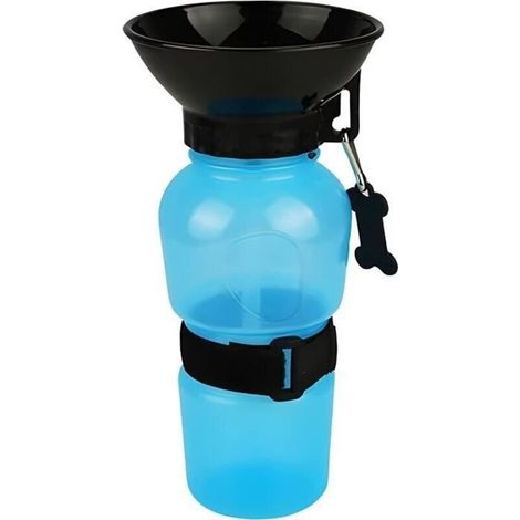 Borraccia da viaggio per cani da 500 ml - Portatile - Borraccia per animali domestici - Dispenser d'acqua per passeggiate all'aperto.