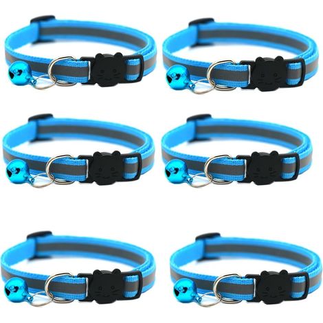 Set mit 6 reflektierenden Katzenhalsbändern mit Schnellverschluss – Kleine Geburtshalsbänder – Reflektierendes Kätzchenhalsband – Halsband mit (1/5)