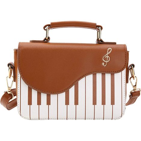 Sac à main piano pour femme, sac messager (marron) (1/2)