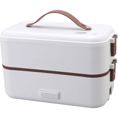 Boîte-repas électrique portable 0.8L à chauffage rapide 20 min, double couche avec poignée, chauffe-plat branchable EU 220V
